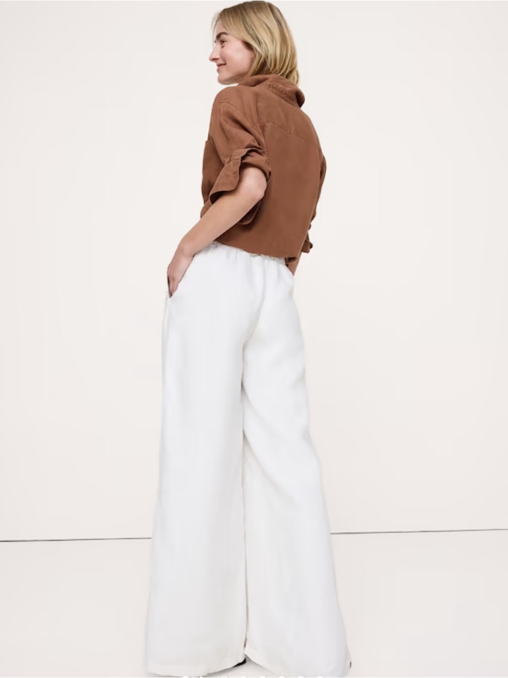 HIGH-RISE WIDE-LEG PULL-ON Double layers SAILOR PANT! Size 8L Long